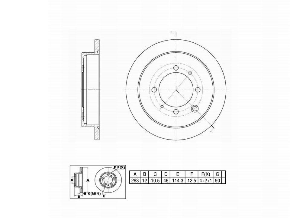 Winstop Brake Rotor, Rear WS228455, Hyundai Sonata 1993-1989