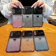 thumbnail image 4 of Compatible with Samsung Galaxy S21 FE Plating Cute Heart Phone Case,Gradient Glitter Bling Clear S21 fe Case Women Full Camera Lens Protection Soft Shockproof Bumper Cover (Deep Purple), 4 of 8