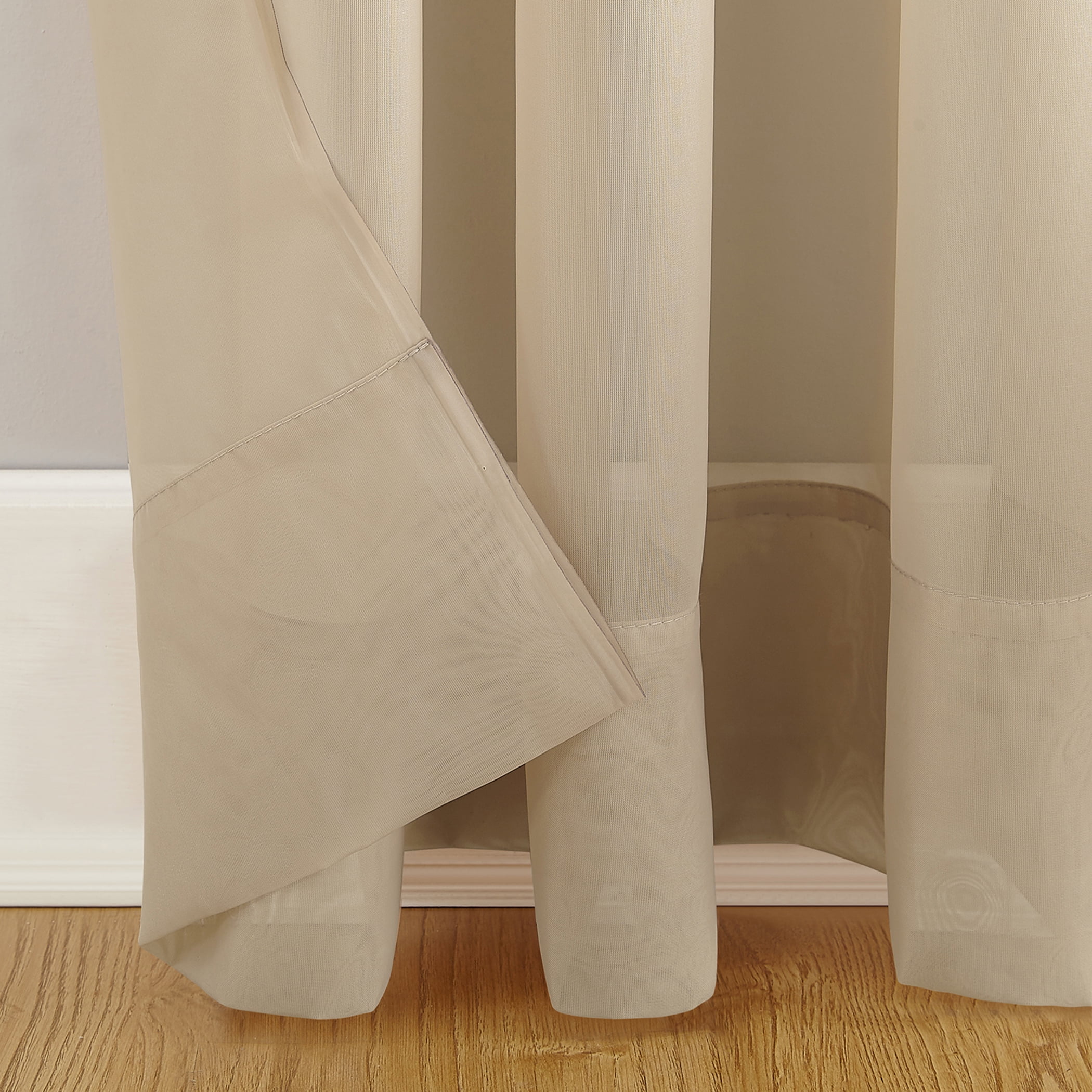 Mainstays Marjorie Sheer Voile Rod Pocket Single Curtain Panel, 1 Panel, Brownstone, 59"W x 63"L