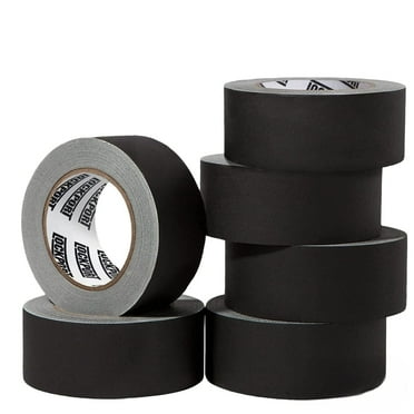 Black Gaffers Tape 2 inch x 30 Yards - 6 Pack Pro Black Gaff Tape - Value Pack - No Residue, Water Resistant, Non-Reflective, Easy Tear - Multipurpose