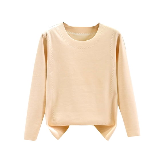 Vynhevius Women's Crew Neck Thermal Underwear Top Fleece Lined Long Sleeve Thickened Winter Warm Base Layer Shirt