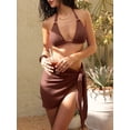 thumbnail image 7 of ANRABESS Sarong Coverups for Women Summer Bikini Bathing Suit Cover Up Beach Short Sarong Wraps Skirt Swim Cover Ups for Swimwear Red Brown L, 7 of 7