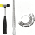 GJX Durable Steel Ring Sizer Tool Set,Includes Flexible Cable&Rubber ...