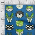 thumbnail image 2 of oneOone Polyester Spandex Medium Blue Fabric Cute Animal Face Pattern Sewing Craft Projects Fabric Prints By Yard 56 Inch Wide, 2 of 5