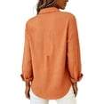 thumbnail image 4 of GUACER Womens Gingham Long Sleeve Blouses Trendy Button Up Collared Shirts Lightweight Casual Tops, 4 of 6