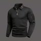 thumbnail image 1 of pstuiky Camisas de manga larga de invierno para hombre, Camiseta de manga larga con solapa y botones para hombre, color liso, con cuello cuadrado pequeño tops de invierno para hombre l, 1 of 7