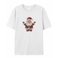 thumbnail image 5 of T Shirts for Women Short Sleeve Cotton Crewneck T-Shirt, Santa Claus Christmas Xmas Tee Tops Casual Basic T-Shirts, XS-5XL White 3XL, 5 of 7