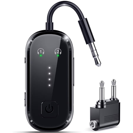 2026 Upgraded Pro Bluetooth 6.0 Transmitter Receiver|Bluetooth Adapter for TV/Airplane/Gym to Wireless Headphones/All Airpods,Dual Link & Low Latency,Wireless Car/Home Stereo