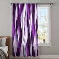 thumbnail image 4 of Purple Striped Ombre Sheer Curtains 54 Inches Long, Modern Purple Moire Geometric Light Filering Curtains, Breathable Simi Curtain Privacy Drapes for Kitchen Bathroom Small Window Treatment, 4 of 9