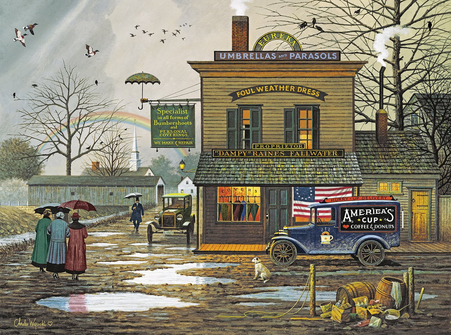 - Charles Wysocki - Dampy Donuts on a Dreary Day - 1000 ...