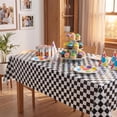 thumbnail image 5 of Sm:)e Plastic Table Cloth Disposable 3 Pack, 54 x 108 Inch, Black White Checked, for Party Picnic Wedding, 5 of 8