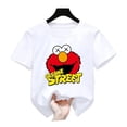 thumbnail image 3 of Camiseta de manga corta de verano para niños, ropa para niñas y niños, camiseta de algodón con estampado de dibujos animados de Elmo de Barrio Sésamo para niños, camiseta divertida para bebés, 3 of 5