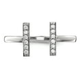 thumbnail image 4 of Solid 14k White Gold Diamond Double Bar Ring Band Size 8.5 (.096 cttw.), 4 of 6