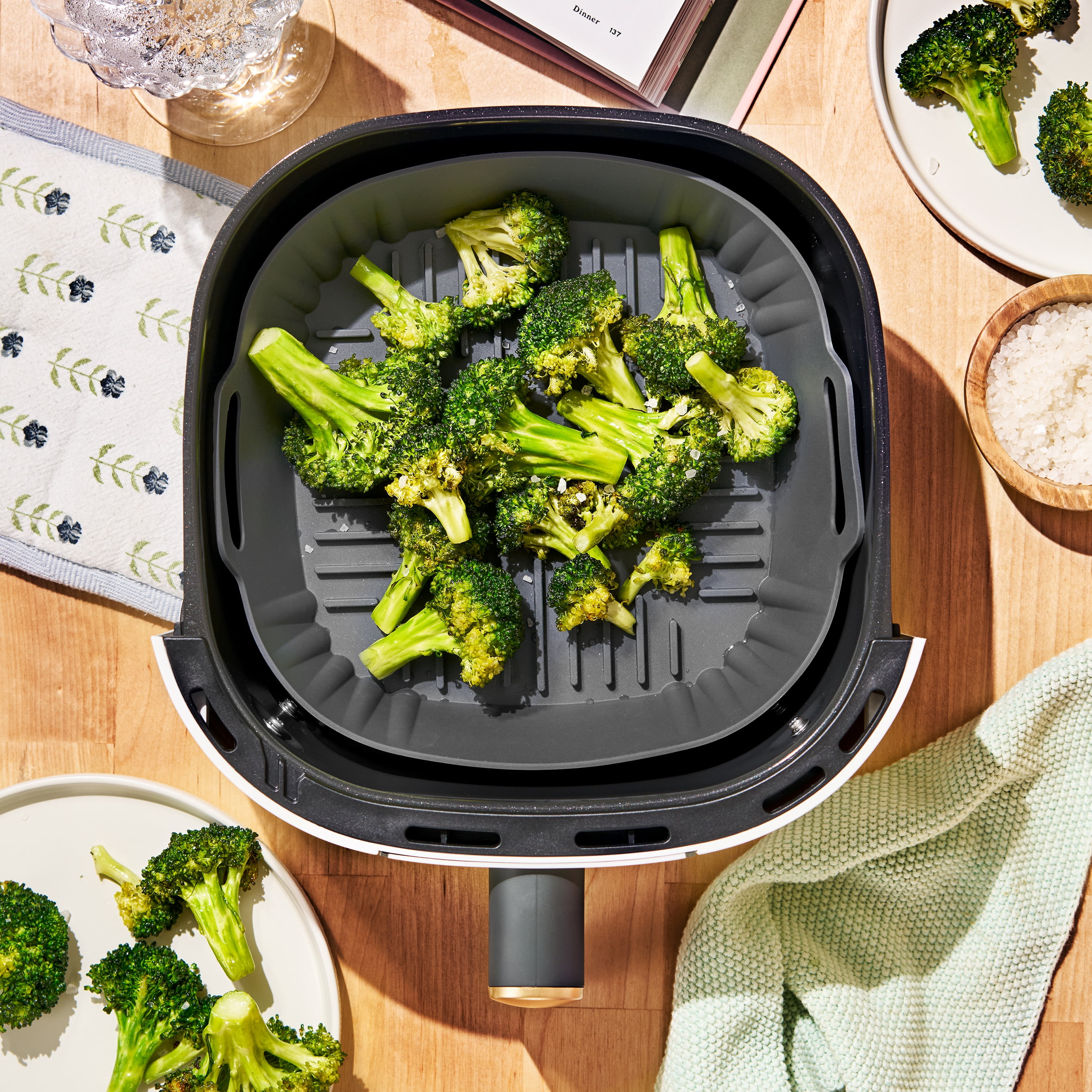 Beautiful Silicone Air Fryer Liner, Oyster Grey by Drew Barrymore
