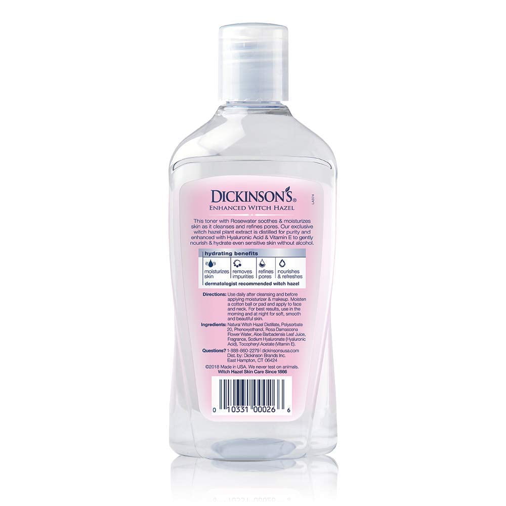 Dickinson's Enhanced Witch Hazel Alcohol Free Hydrating Toner 16 oz (Pack of 2)
