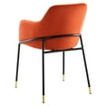 thumbnail image 5 of Side Dining Chair, Orange Black, Velvet, Modern Contemporary, Mid Century Kitchen Room Cafe Bistro Restaurant Hospitality, 5 of 7