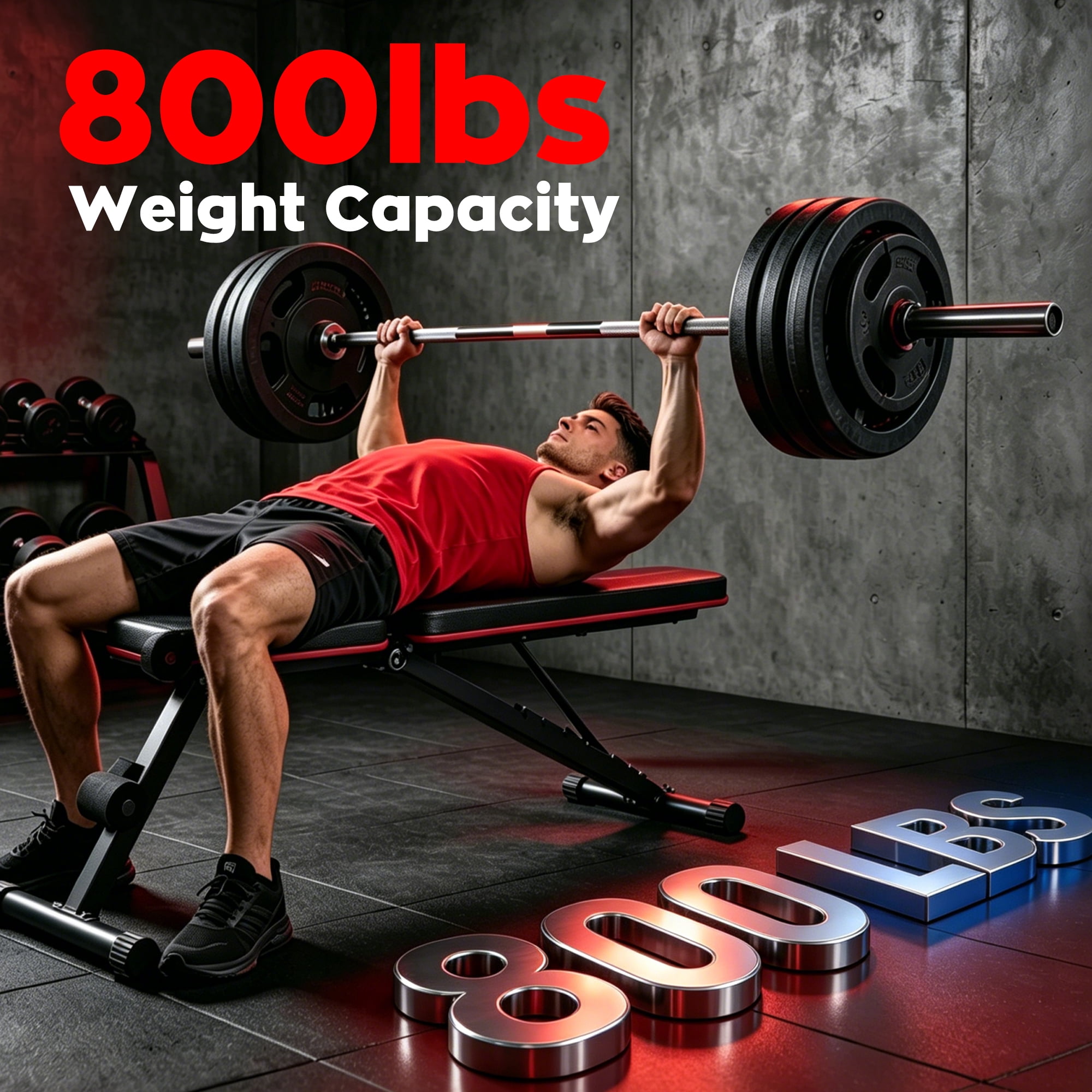 Yagud   Weight Bench Press for Home Gym, Strength Training Adjustable Workout Benches for Full Body, Gym Benches for Incline Decline Exercise