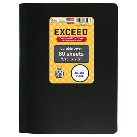 80 Count Black Exceed Composition Book, CR 9.75 x 7.5