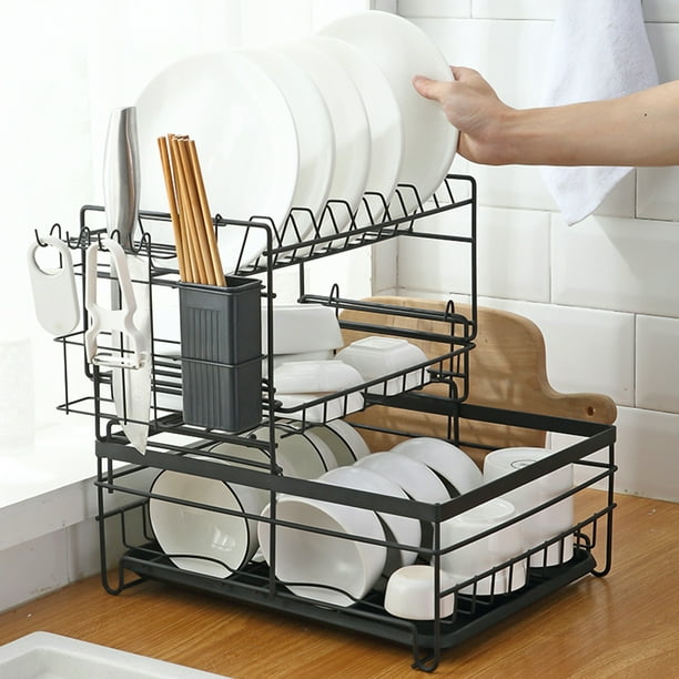 Dish Drying Rack with Detachable Drainboard 3 Tier Dish Racks for