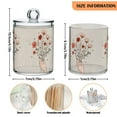 thumbnail image 5 of Yayeee 4 Pack Qtip Holder Bathroom Cotton Swab Canister with Lid Clear Dispenser Set, Red Flower, 5 of 6