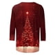 thumbnail image 4 of Fiudx Ofertas y Liquidaciones Camiseta con Estampado Navideño a La Moda para Mujer, Blusa con Mangas 3/4, Tops Informales con Cuello Redondo, 4 of 5
