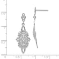 thumbnail image 3 of Real 14kt White Gold Diamond-cut Filigree Dangle Earrings; for Adults and Teens; for Women and Men, 3 of 3