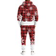 thumbnail image 7 of Mens Brushed 2‑Piece Christmas Tracksuit Hooded Pullover Top and Jogger Pants Winter Casual Athletic Outfit Deep Red M, 7 of 7