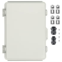 KFFKFF Exterior Power Junction Box, Dimensions 16.93 x 12.99 x 7.09 inches, Crafted from ABS Plastic, Electrical Storage Box with Swing Cover and Stainless Steel Fastener, IP67 Rated for Dust