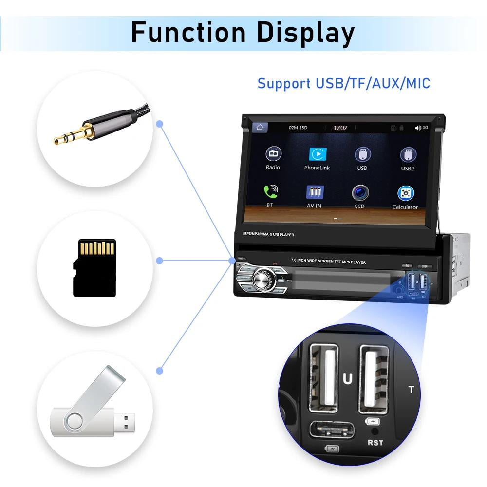Autoradio 2 Din con CarPlay e Android Auto, Hodozzy 7 Pollici Touch
