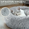 thumbnail image 3 of Cat Beds for Indoor Cats, 28" Washable Cat Bed Machine , Fluffy Round Pet Bed Non-Slip, Calming Soft Plush Donut Cuddler Cushion for Dogs Kittens,Light Gray, 3 of 8