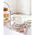 thumbnail image 4 of Easter Bunny Roses Kitchen Dish Towels for Drying Dishes Set of 4, Pink Floral Spring Linen Waffle Weave Microfiber Hand Tea Bathroom Towels Quick Dry & Absorbent Towel 12x12, 4 of 7