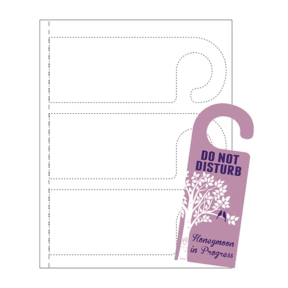 Print-Ready Arched Door Hangers, 3" x 8", 3-UP on 8-1/2" x 11"-25 Shts(75 Hngrs)