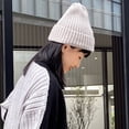 thumbnail image 5 of Sinhoon Hat women winter all-match candy color wool knitted thick warm outdoor leisure melon leather hat, 5 of 5