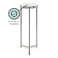 thumbnail image 6 of Kate And Laurel Aguilar Glam Round Drink Table, 9 x 9 x 23, Silver and White, Small Accent Table for Use as Plant Pedestal Stand with Marble Tabletop, 6 of 6