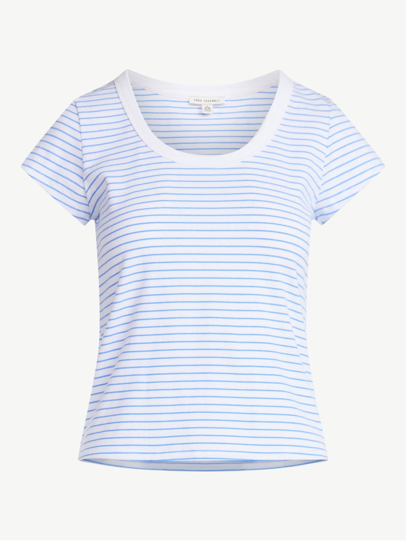 Free Assembly Women's Short Sleeve Scoop Neck Tee, Sizes XS-XXL