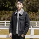 thumbnail image 5 of Abrigo vaquero con botones para hombre, chaqueta vaquera cargo para hombre, talla holgada L, ropa de marca Y2k de bajo costo, diseñador usado, alta calidad, rock S, 5 of 5
