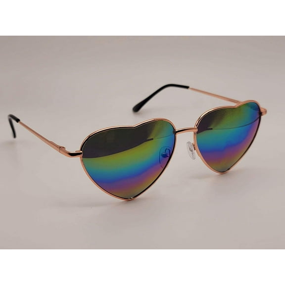 Lb diamond - Heart Shape Heart Sunglasses Retro Vintage Boho Rainbow