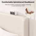 thumbnail image 6 of Frostbloom King Size Boucle Upholstered Platform Bed Frame with Wingback Headboard, Beige, 6 of 10