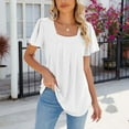 thumbnail image 5 of WILLBEST Womens T Shirts V Neck Womens Fashion Casual Top Square Neck T Shirts Summer Short Sleeve Casual Loose Top Tops, 5 of 5