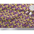 thumbnail image 2 of Soimoi Purple Modal Satin Fabric Leaves & Sunflower Floral Decor Fabric Printed Yard 42 Inch Wide, 2 of 3