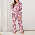 thumbnail image 2 of Naloa Rose Rabbit Pajamas for Women Set, Womens Pajama Sets, Lounge Sets for Women, 2pjs for Women-Large, 2 of 7