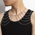 thumbnail image 3 of Collar de eslabones de borla multicapa oso de fresa joyería de moda, 3 of 5