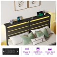 thumbnail image 4 of Greenstell Full Size Bed Frame with Storage Headboard,Wood Platform Bed with LED Lights & USB Charging Station, Metal Bed Frame, Black, 4 of 9