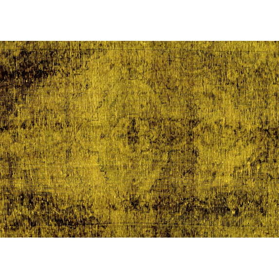 Ahgly Company Indoor Rectangle Abstract Yellow Modern Area Rugs, 3' x 5'