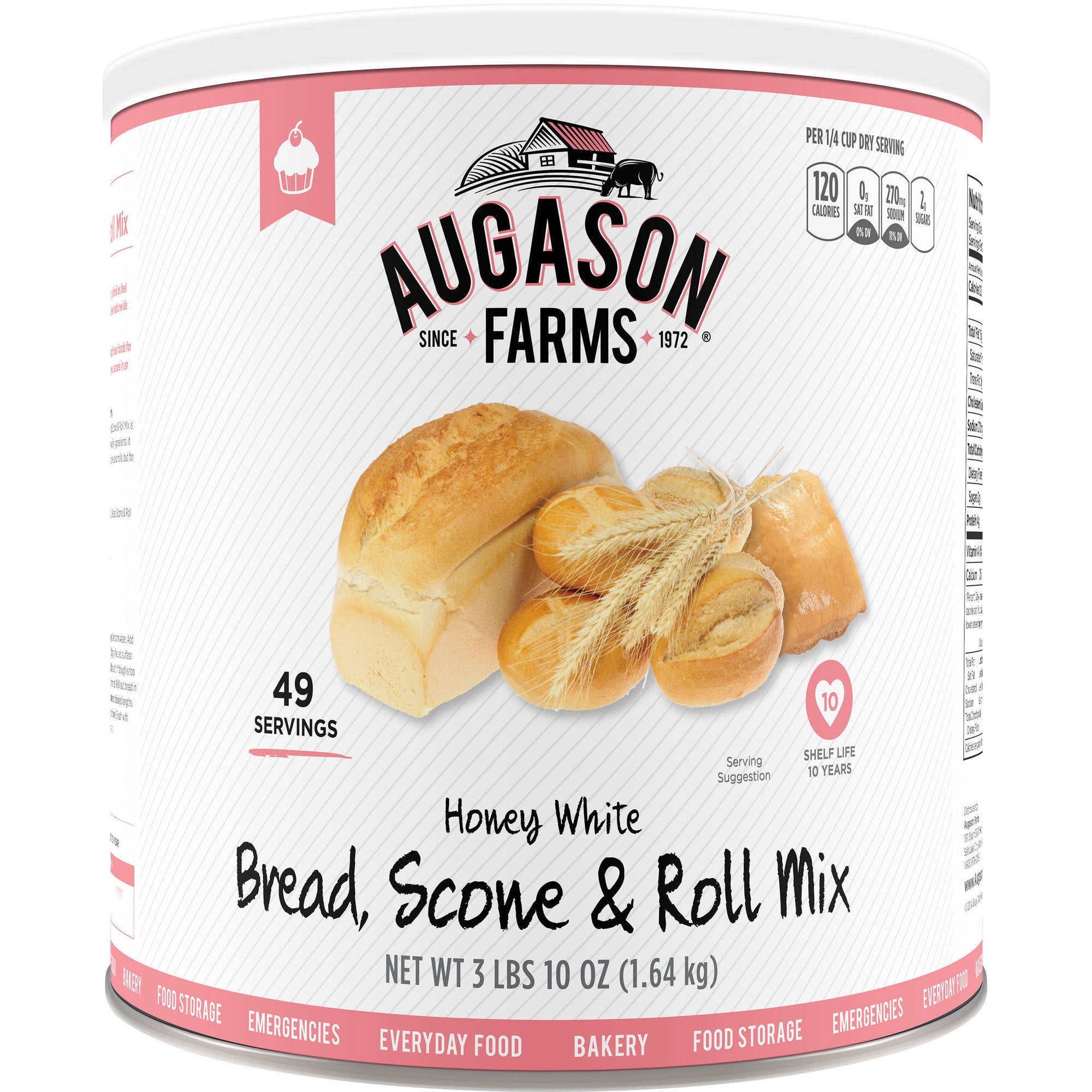 Augason Farms Emergency Food Honey White Bread & Roll Mix, 58 oz by Generic