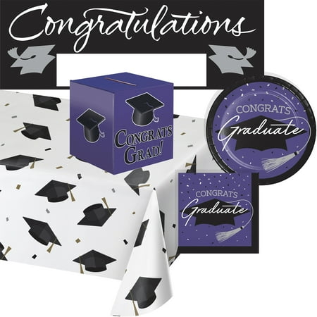Creative Converting Purple Graduation Party Kit, Serves 18