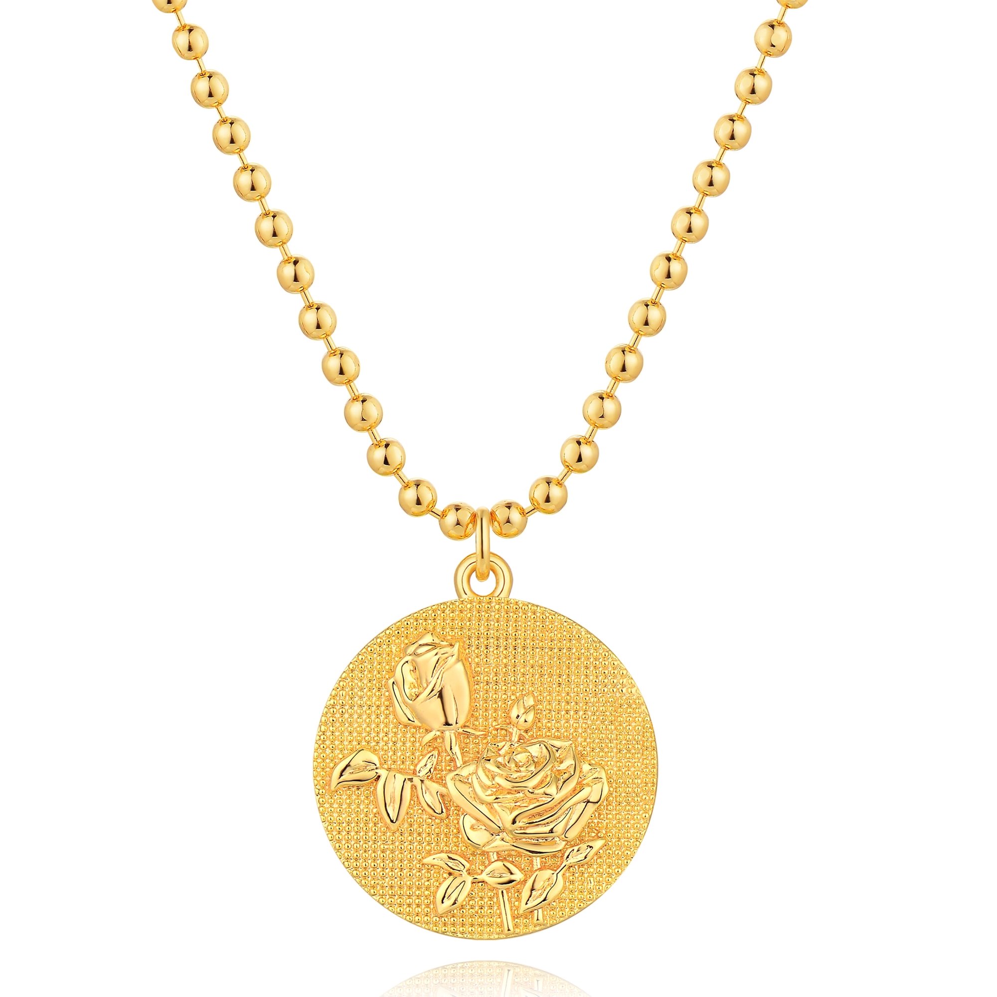 GDCOIN Women Birth Flower Necklaces Coin Butterfly Pendant 14K Gold Plated Jewelry