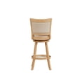 thumbnail image 3 of Benjara Kia 24" Solid Wood Swivel Counter Stool- Curved Panel Back - Ivory, 3 of 6