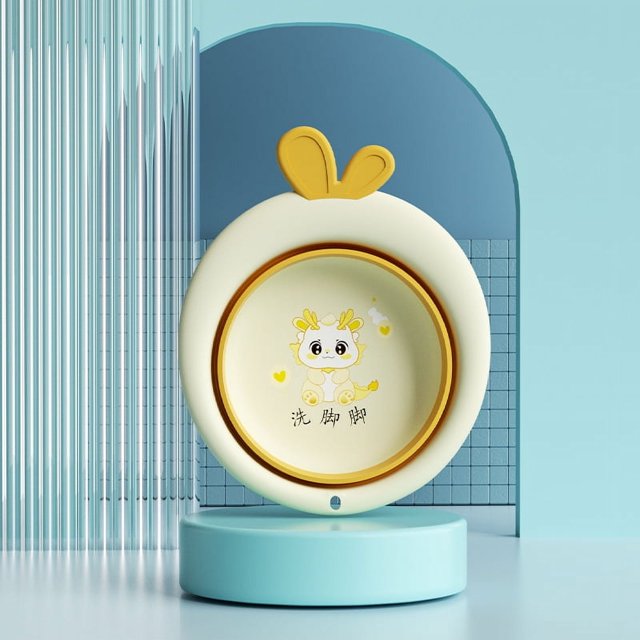 Juego de tres piezas de lavabo plegable para bebé, especial para recién nacidos, lavado de cara, nalgas y pies, dibujos animados colgantes para dormitorio infantil