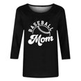 thumbnail image 3 of Baikeli Clearance Tops for Women Mother'S Day 3/4 Sleeve Tops for Women Round Neck Daily Shirts Casual Letter Printed Blouses Relaxed Fit Pullover Womens Tops Dressy Casual, 3 of 5